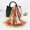 Scarves Natural Style Spring and Autumn Printed Flowers and Birds Rectangle Sun Protection Chiffon Scarf