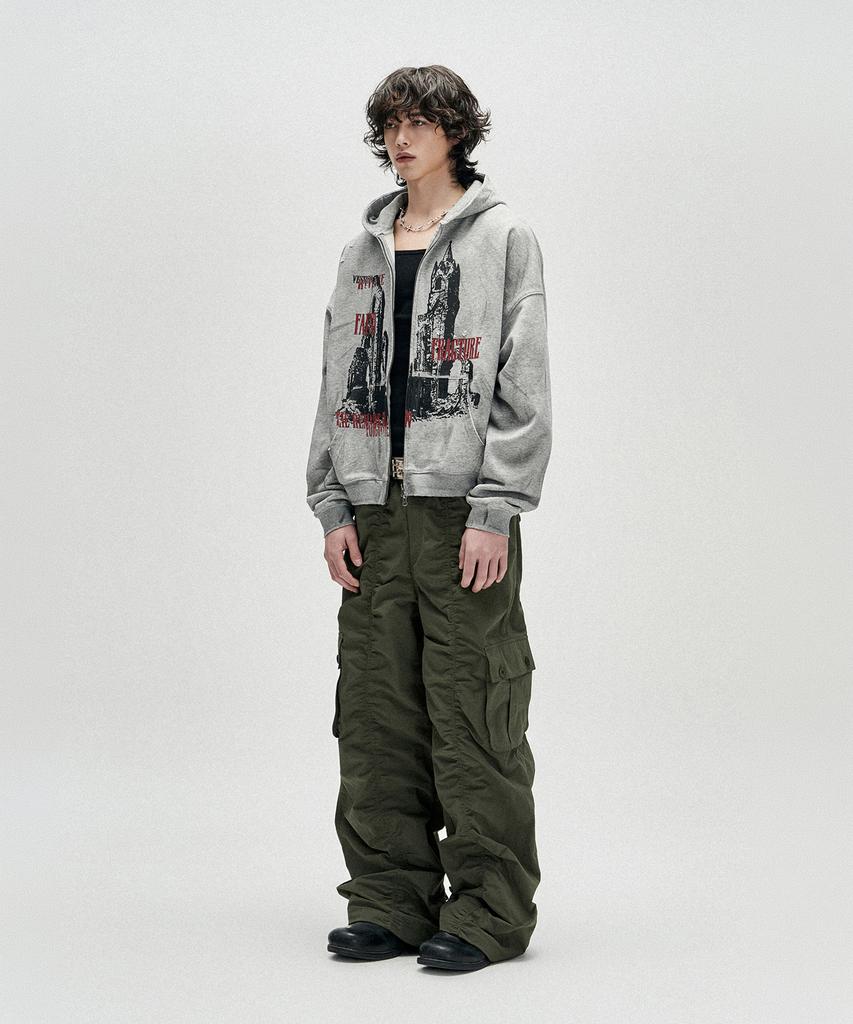 NOT4NERD Contour Shirring Nylon Cargo Pants - Khaki