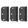 Rounded Door Hinges 3.5 Inch 5/8 Radius Matte Black Exterior Interior Door Hinges for Doors Office Bed Room Outdoor Window Construction Hardware