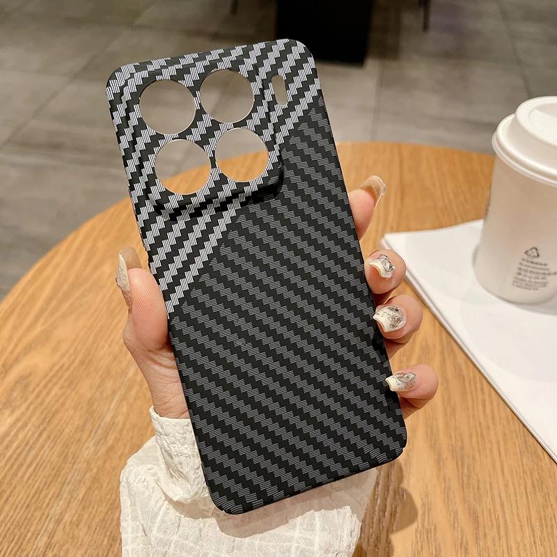 Для Xiaomi 15 Pro 15 ultra 14T Чехол Жесткий Чехол-крышка с рисунком из кевлара и углеродного волокна Для Xiaomi 15 13T 14 14T Pro Бампер