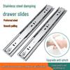 Stainless Steel Soft-Close Drawer Slides: Three-Section, Self-Opening, Silent Runners