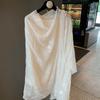 Lightweight Bohemian Embroidered Knot Shawl Women Sun Protection Wrap Scarf Travel Fashion Accessory