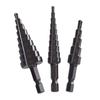 3PCS HSS Cobalt Stepped Drill Bit Set Practical Black Nitride Coated Metal Drilling Bits Kit for