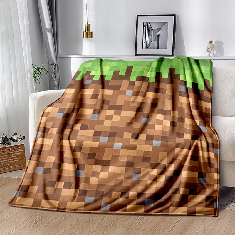 Pixel Game Flannel Blanket Soft Warm All-Season Throw, Design for Camping, Car Travel, Hiking Sofa, Bed, Office Perfect Gift for Parties