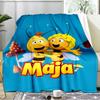 Bee Adventure Maya Blanket Flannel Throw for Sofa, Indoor, Camping, Living Room, Office, Chair, And Bed Soft Birthday Gift