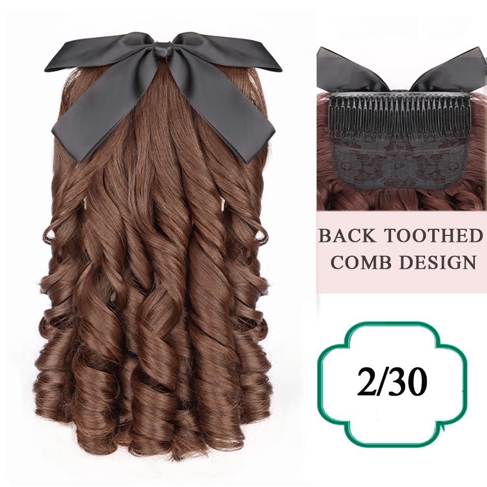 Синтетический ретро-кудрявый хвост принцессы с расческой, европейский пышный хвостик, заколка для волос, натуральный накладной хвост, мода