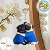 Hugging Pug Each Other Pendant Keychain,Puppy 2D Flat Acrylic Ornament Charm,Hanging Decoration for Car,Bags,Festive,Party,Gift