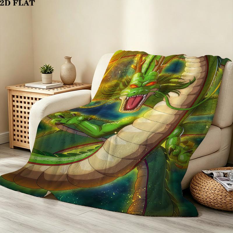 1PC Shenron Patterned Flannel Blanket Suitable For All Seasons For Home Decor Warmth And Comfort Gifts Holiday Present