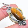 Двухцветный - Тигровый глаз Ручной работы Подвеска из стерлингового серебра 925 пробы 2,21" u0L93