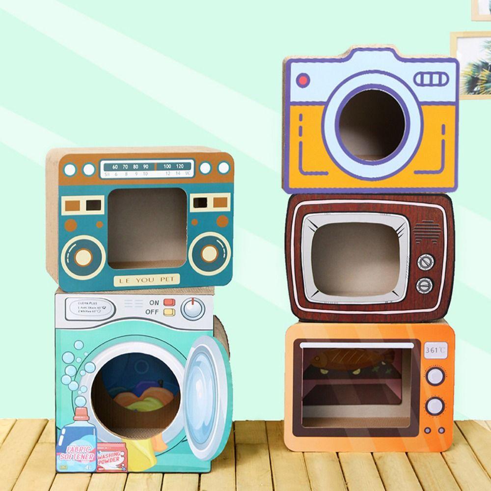 Гофрированная бумажная когтеточка для кошек, мультяшная кошачья коробка, кошачья игрушка из гофрированной бумаги Self Happy