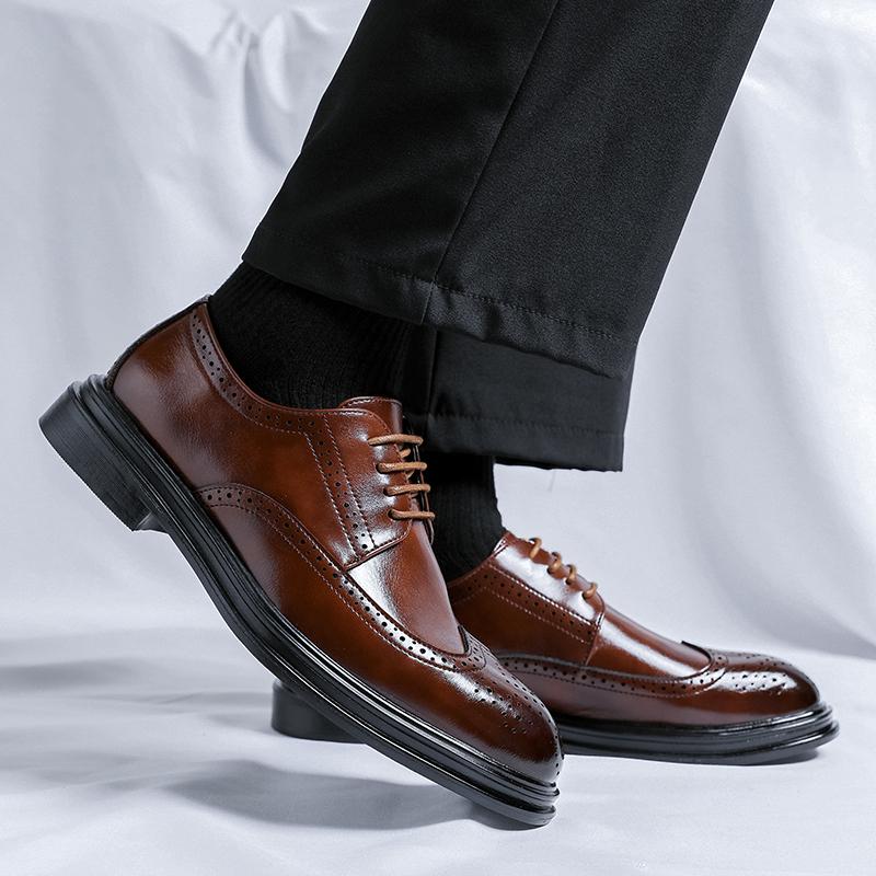 Модные мужские туфли на шнуровке Модные деловые туфли для мужчин Классические кожаные туфли для мужчин Модные туфли-броги для мужчин Оксфорды