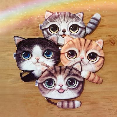 3D-принт хвост монета сумка компактная женская сумка для девочек милый кошелек в виде кошки кошелек