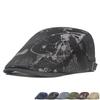 Autumn Print Beret Cap Male British Newspaper Boy Cap Forward Cap