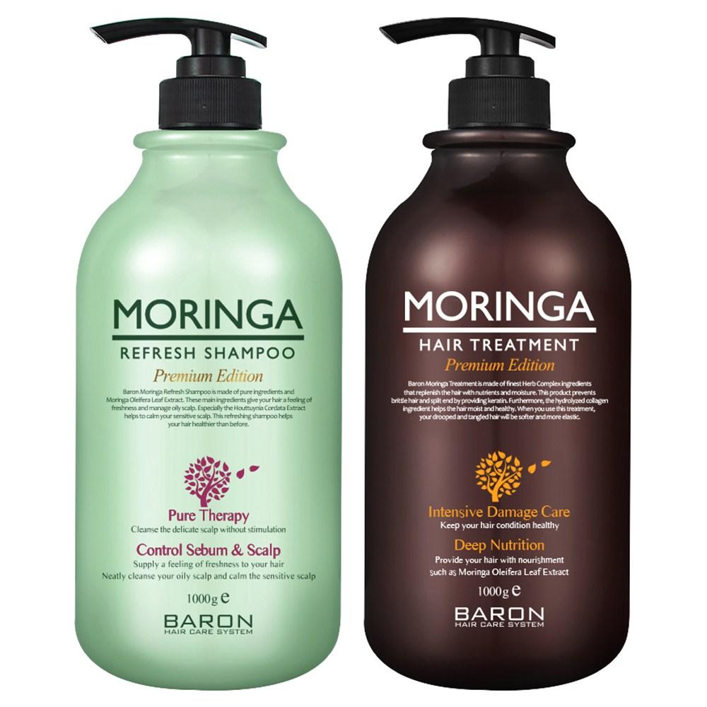 Baron Moringa Refresh Shampoo + Hair Treatment, 1 set