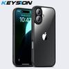 KEYSION Противоударный чехол для iPhone 16 Plus 15 Мягкий силикон+ПК Ультратонкий HD Прозрачный чехол для задней панели телефона для iPhone 16 15 Plus