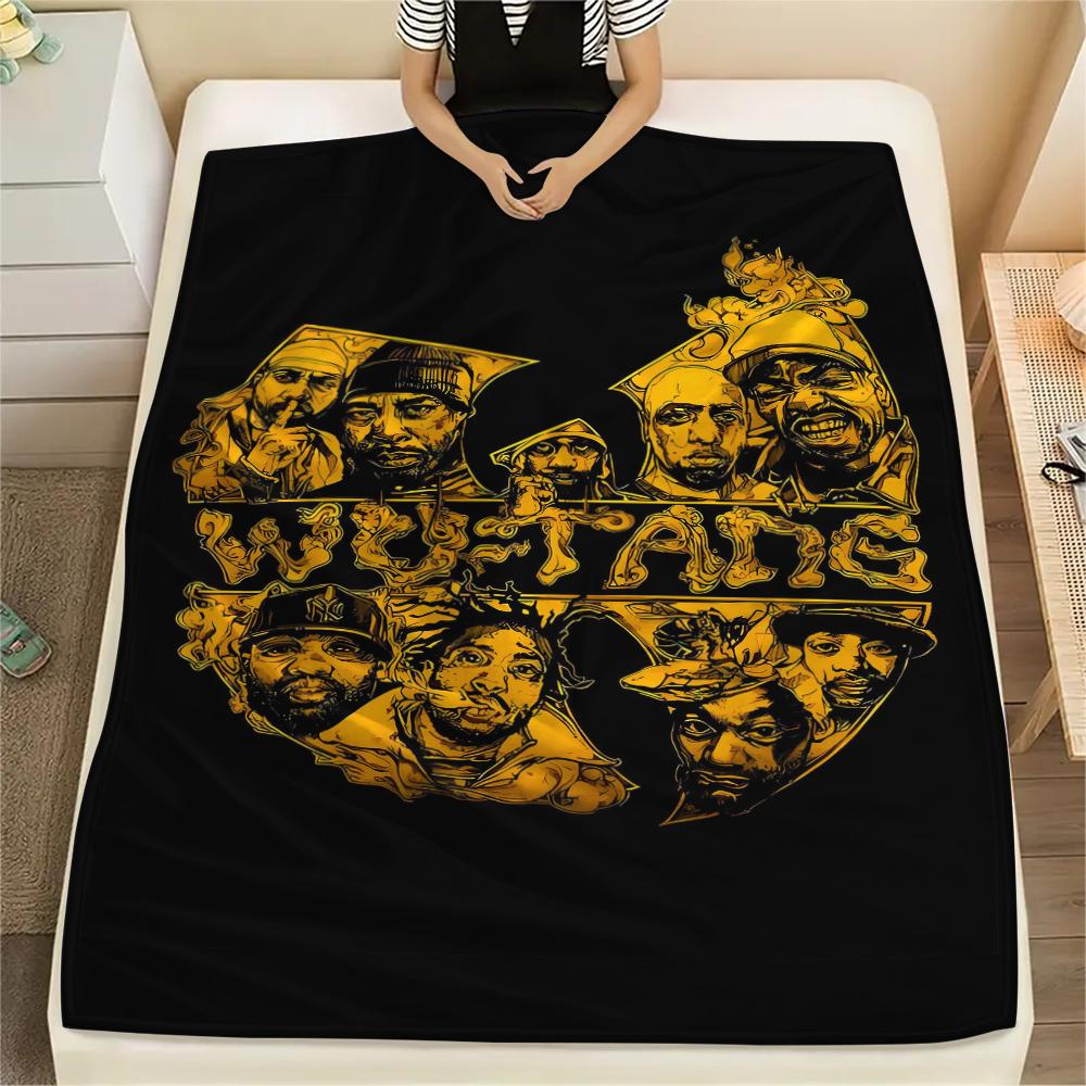 1 шт. Фланелевое одеяло с принтом Wu-Tang Clan, Высокое качество, Для всех сезонов, Декор для дома, Тепло и уют, Идеально для рождественских подарков