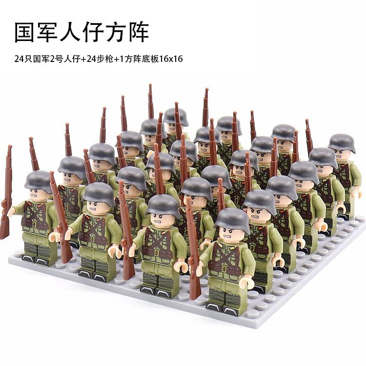 Military 24 Dolls Eight Countries Phalanx Set Rifle Baseplate Accessories Children'S Toys Assembly