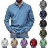 Men's Summer Solid Color Hidden Button Long Sleeve Loose Shirt Men's Casual Fashion Long Sleeve Tops