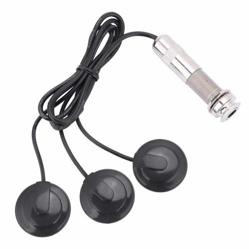 Guitar Pickup for Acoustic Guitar, 3-Patch Pickup, Plastic Pickup Head, 6.35mm Silver Jack, 60cm Cable, Noise Interference Reduction, Piezo Guitar Pic