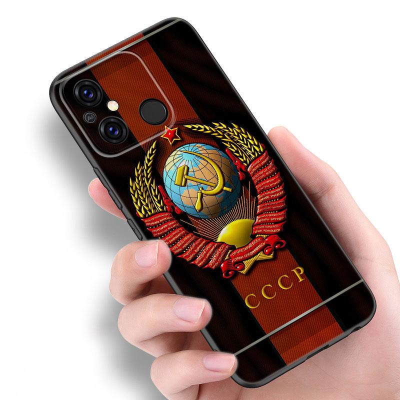 Черный чехол для телефона с изображением флага СССР для Xiaomi Redmi 11 Prime 11A 12C 13C A1 A2 + 12 4G 10 5G 8A 9A 10A 9C 10C 9i 12R Note 9T