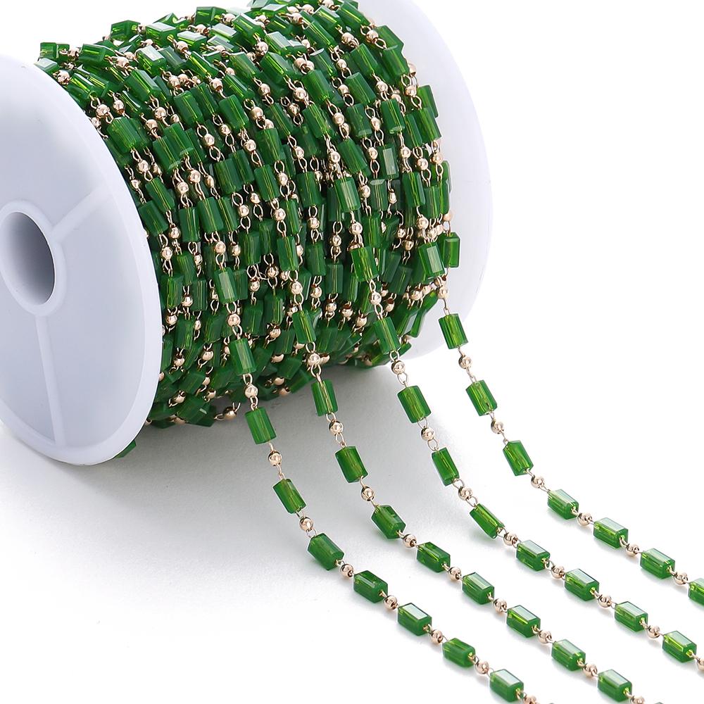 1Meter Bohemian Necklace Chain Cuboid Cube Beads Chains for DIY Necklace Bracelets Jewelry Making Accessories Handmade Chain
