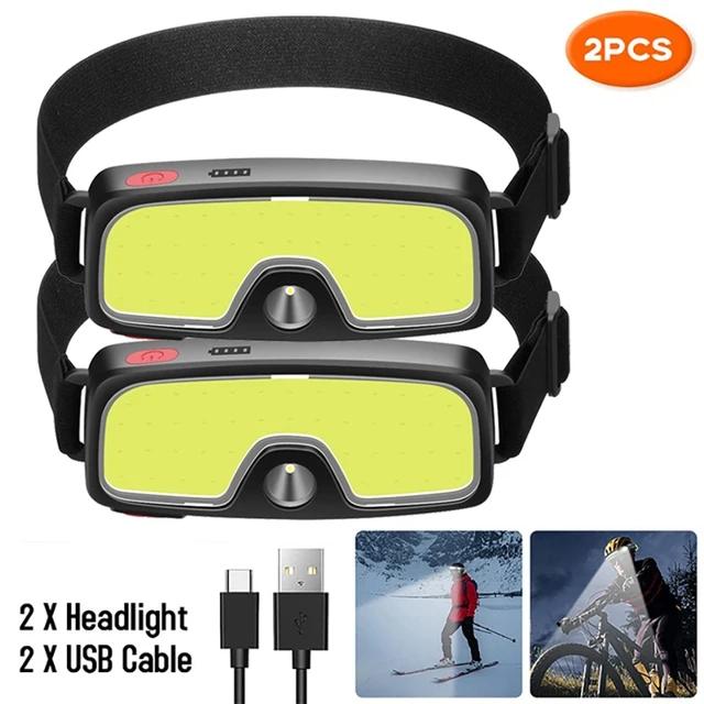 USB Rechargeable COB LED HeadLamp 3 Mode Head Flashlight Built-in Battery Headlight Led Head Torch Camping Fishing Search Light