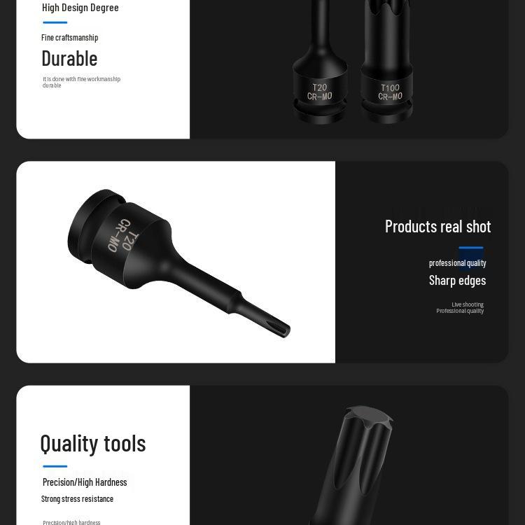 Набор бит Torx и шестигранников T20-T60 с инструментом для пневматического гайковерта