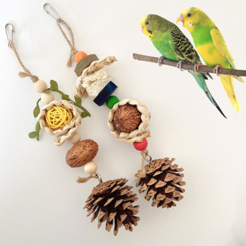 Bird Chewing Toy Funny Cotton Rope Parrot Toys Bite Resistant Bird Tearing Toy Cockatiels Practical Training Toys For Pets