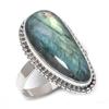 Натуральный драгоценный камень лабрадорит 925 пробы стерлинговое серебро ювелирное кольцо размер 10 B8u58