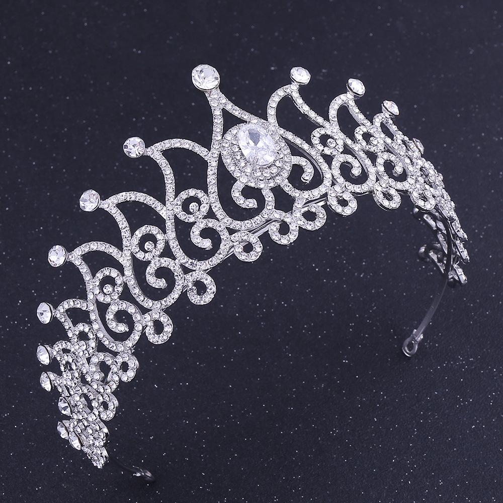 Korean Popular Luxury Bridal Zircon Crown Wedding Tiara Rhinestone Princess Crown Wedding Accessories