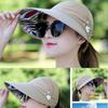 Flower Women Sun Hat UV Protection Beach Visor Cap Portable Summer Ponytail Cap  Summer