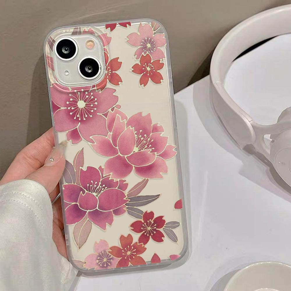 Mobile Phone Cases for iPhone 11 13 15 Pro Max 12 14 Pro Max Case iPhone 16 15 Plus 13 Pro 12 Frosted Texture Painted Cartoon Flowers
