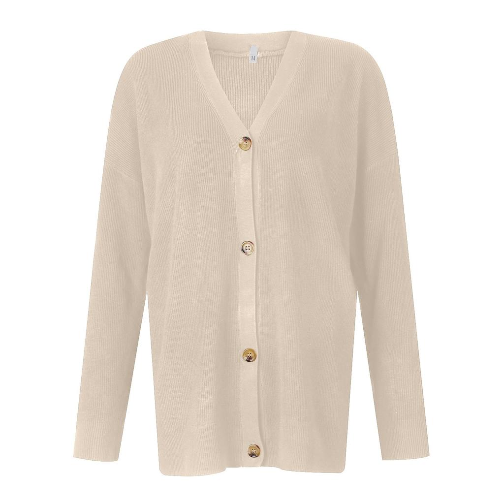 Women's Cardigan Sweaters Fall Oversized Open Front Button V Neck Lightweight Cardigans Knit Outerwear
