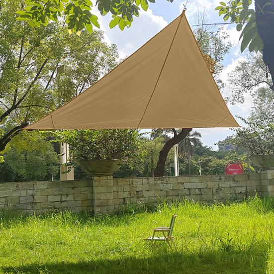 Уличный треугольный солнцезащитный парус с ветрозащитными тросами, навес с защитой от ультрафиолета