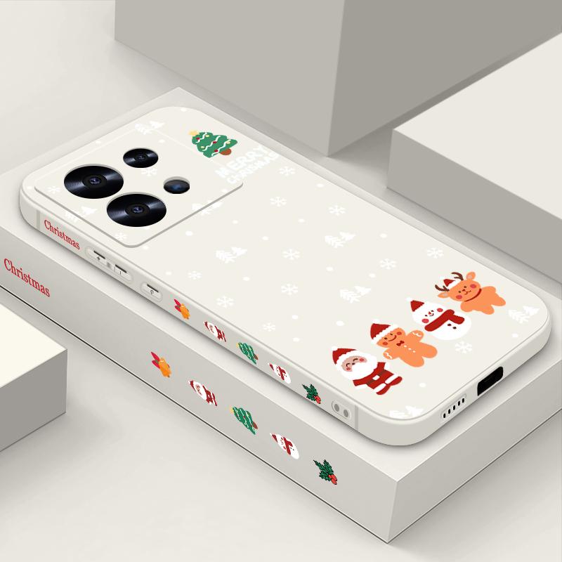 Мягкий тонкий чехол с рисунком рождественской елки для Xiaomi 13T Poco F6 X6 Pro Redmi Note 13 12 Pro 11 10, матовый чехол из ТПУ с ремешком, противоударный чехол для телефона