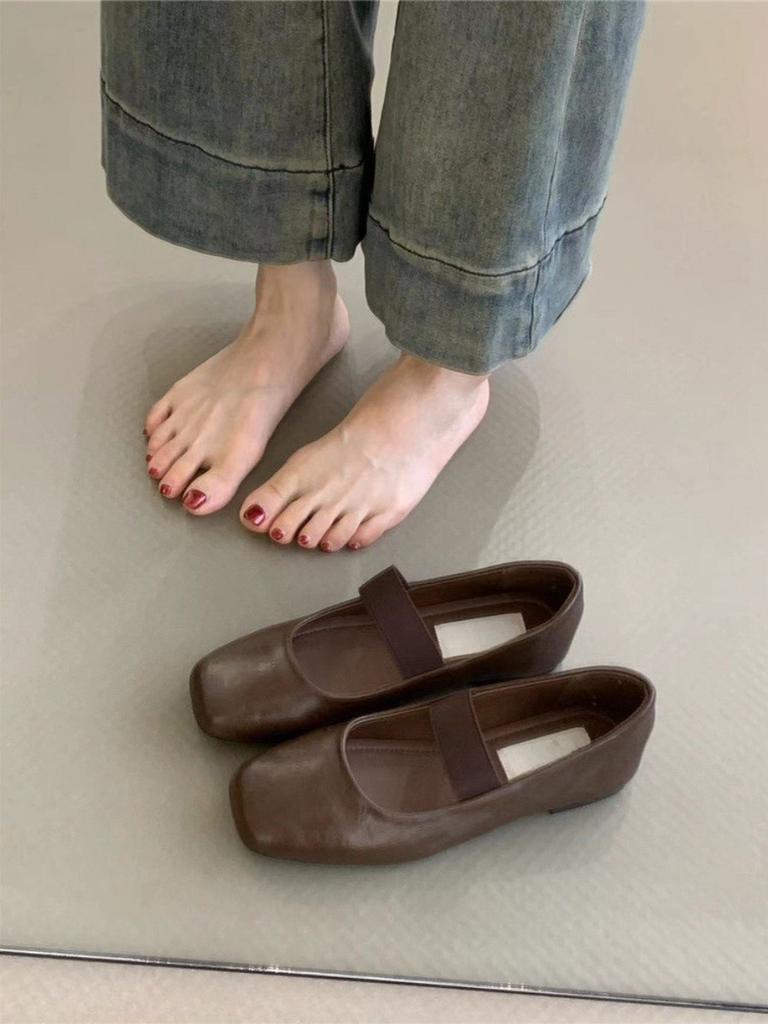 Женские туфли Мэри Джейн в стиле ретро 2025 года, новый французский темперамент, элегантные и универсальные, с юбкой, легкий рот, мягкая подошва, вечерние туфли