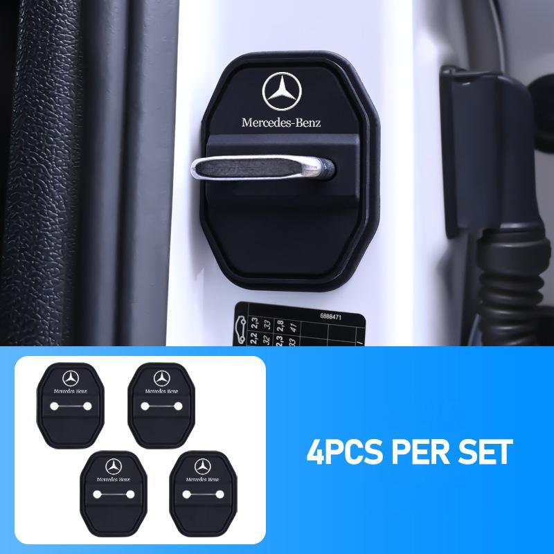 AABHZ1 Silicone Car Door Lock Covers Door Anti-Collision Soft Pads for Mercedes Benz B C E S Class A Class C200L GLC GLK CLA GLA