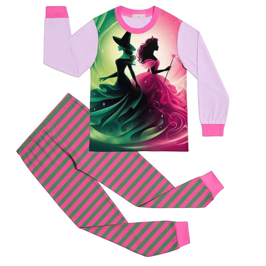 Children's Fashion Suit Skirt Round Neck Long Sleeve Top Pants