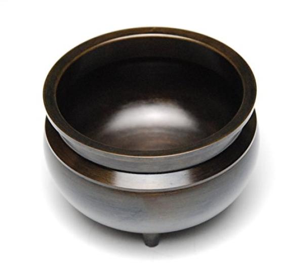 Hasegawa Buddhist Altar Incense Burner, Desk-Mounted Incense Burner (Brass, Colored), 3-inch Incense Holder, Black-Brown