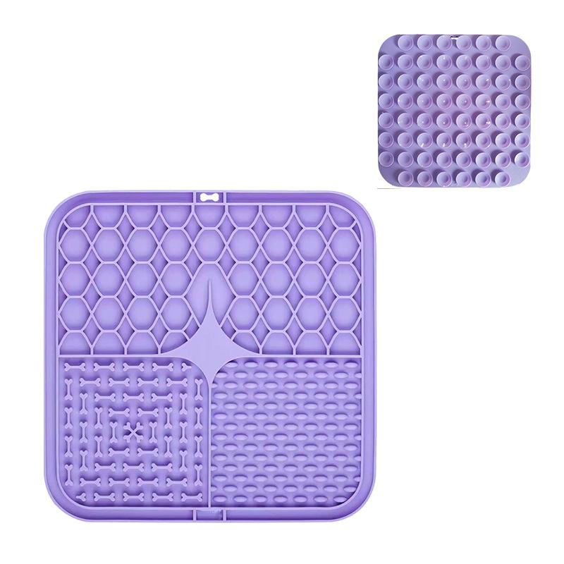 1pc Pet Lick Silicone Mat Dog Slow Food Plate Bathing Distraction Sucker Food Training Feeder Pet Supply