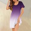 Womens Summer Dresses Short Sleeve Linen Casual T-Shirt Dresses Swing Beach Midi Dress Sundresses With Pockets