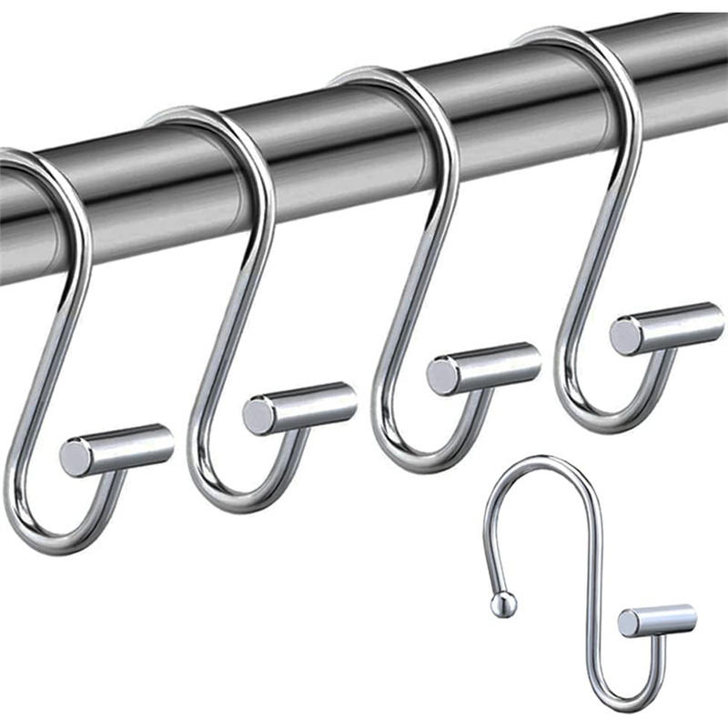 12PCS/Box S Shaped Hooks Multifunctional Stainless Steel Hanging Hook Hanger For Kitchen Bar Bathroom Bedroom Storage Tool