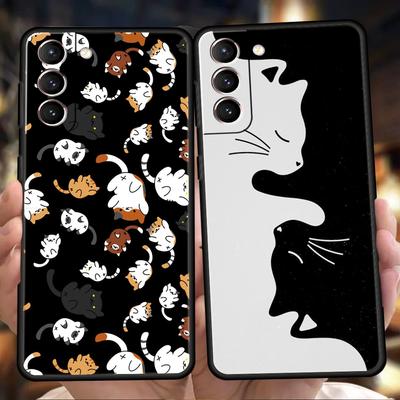 Мультяшный Чехол-Котик для Samsung Galaxy S24 S23 S22 S20 S21 FE Ultra S10 S10E S9 S8 Plus 5G Силиконовый Чехол для Телефона Capas Fundas Сумки