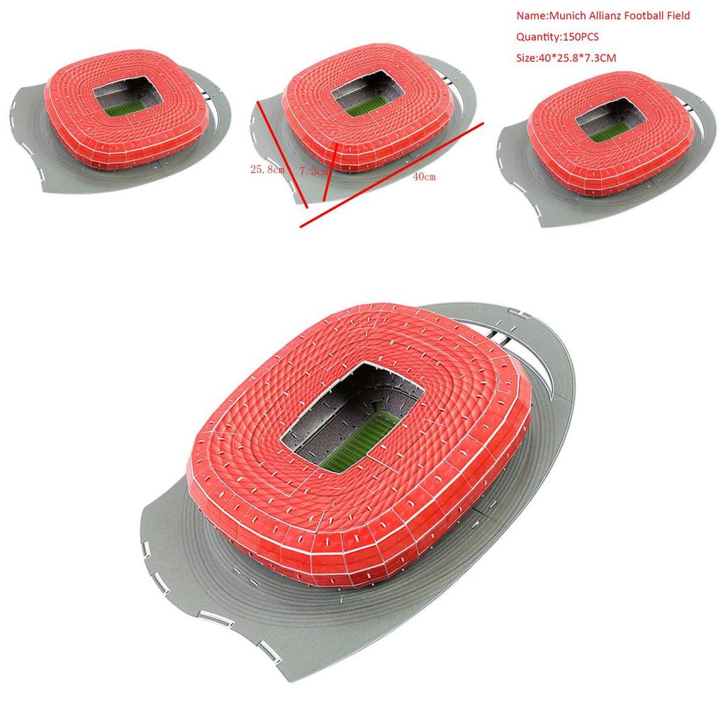 Изысканный 3D-пазл Модель футбольного поля Allianz Arena в Мюнхене Ручная работа Игрушка для энтузиастов