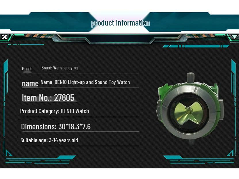 Защитник Земли Бен 10 Светящиеся Звуковые Часы-Игрушка