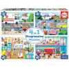 Puzzle Multi 4 In 1 Junior from 20 To 80 Pieces : Heroes In Action