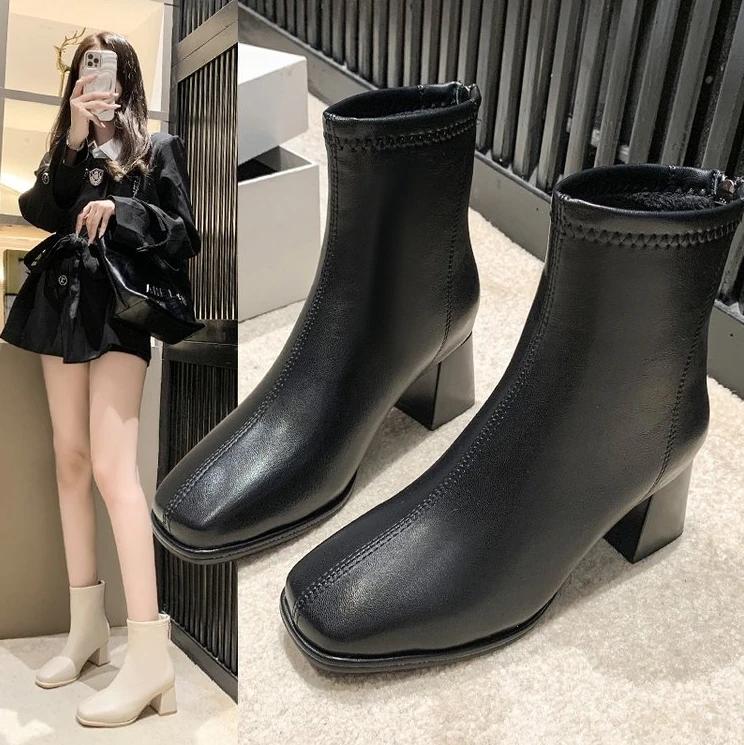 Модные женские ботильоны на высоком каблуке с острым носком, сексуальная обувь для женщин 2025, новые классические повседневные ботинки на молнии сбоку, женские ботинки, ботильоны на каблуке