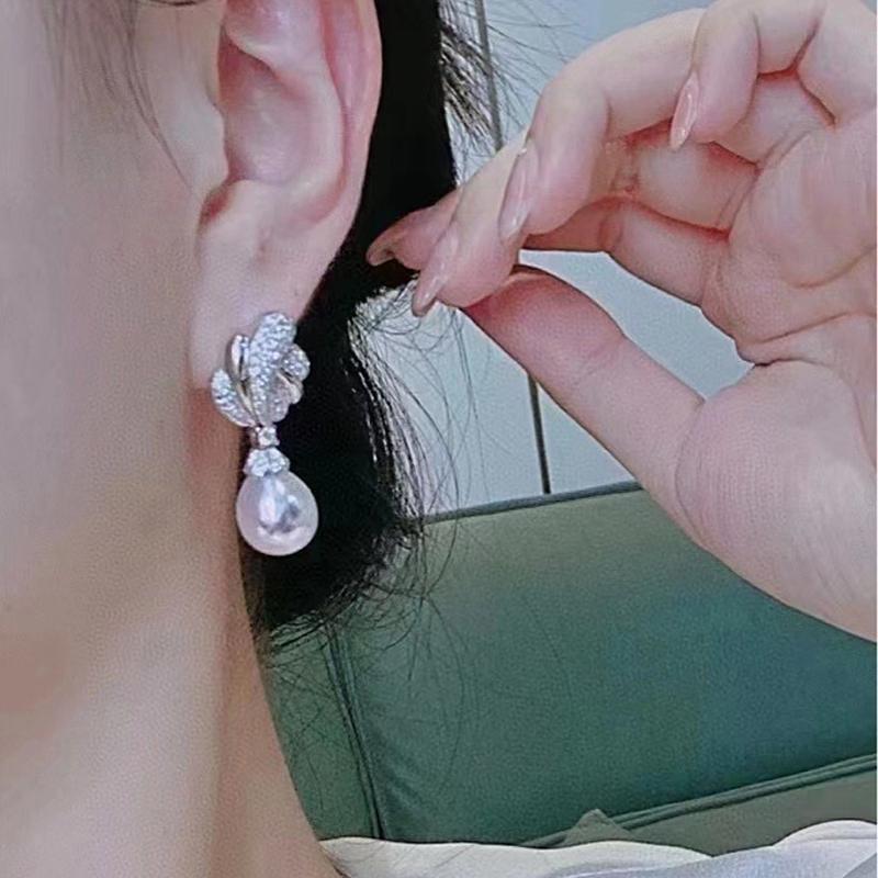 Роскошные серьги-подвески из натурального рисового жемчуга 10-11 мм, модные, из стерлингового серебра 925 пробы, тонкие свадебные украшения для женщин