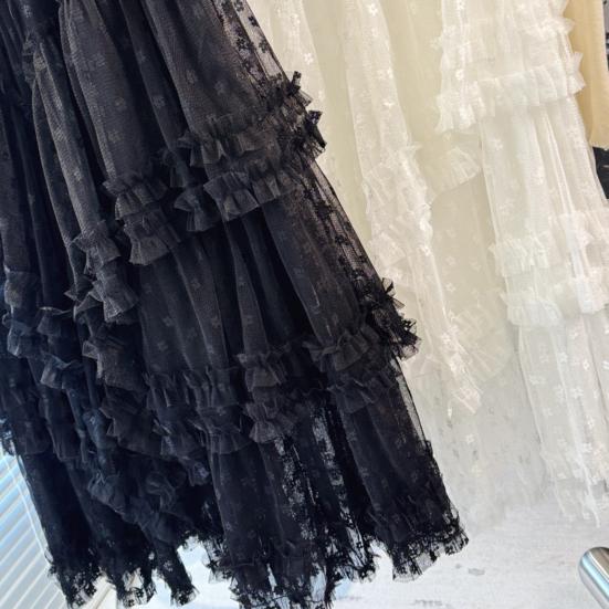 Женская юбка-торт, эластичная, с высокой талией, асимметричная, жаккардовая, фатиновая юбка, однотонная