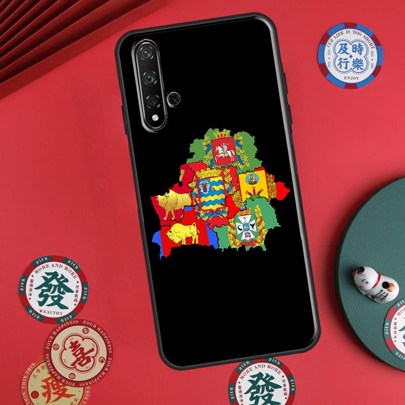 Чехол для Huawei P60 Pro P30 P40 Lite Nova 7i 8i 11i 12i 12s 10 9 SE Y90 Y60 Y70 Y72 Y61 Y91 с флагом и гербом Беларуси